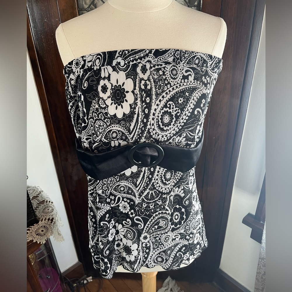 Strapless Paisley top